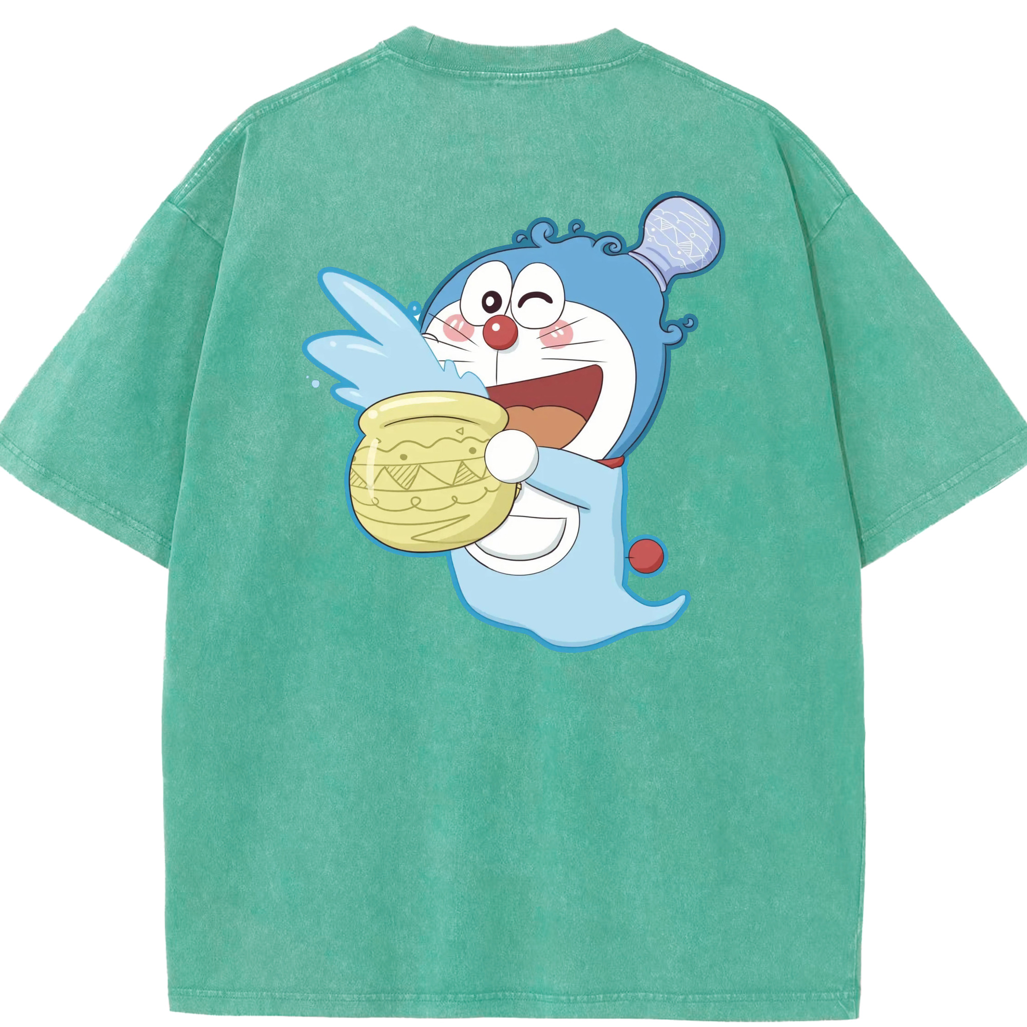 （画像用） ドラえもん Doraemon 綿100% ヴィンテージ風 半袖Tシャツ（背面プリント）